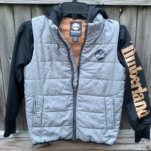 Timberland youth small (8) hooded puffer jacket.